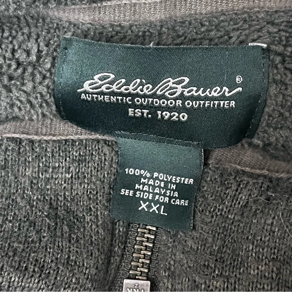 Vtg Y2K Eddie Bauer Signature Fleece Pullover XXL Green 1/4 Zip Gorpcore Outdoor